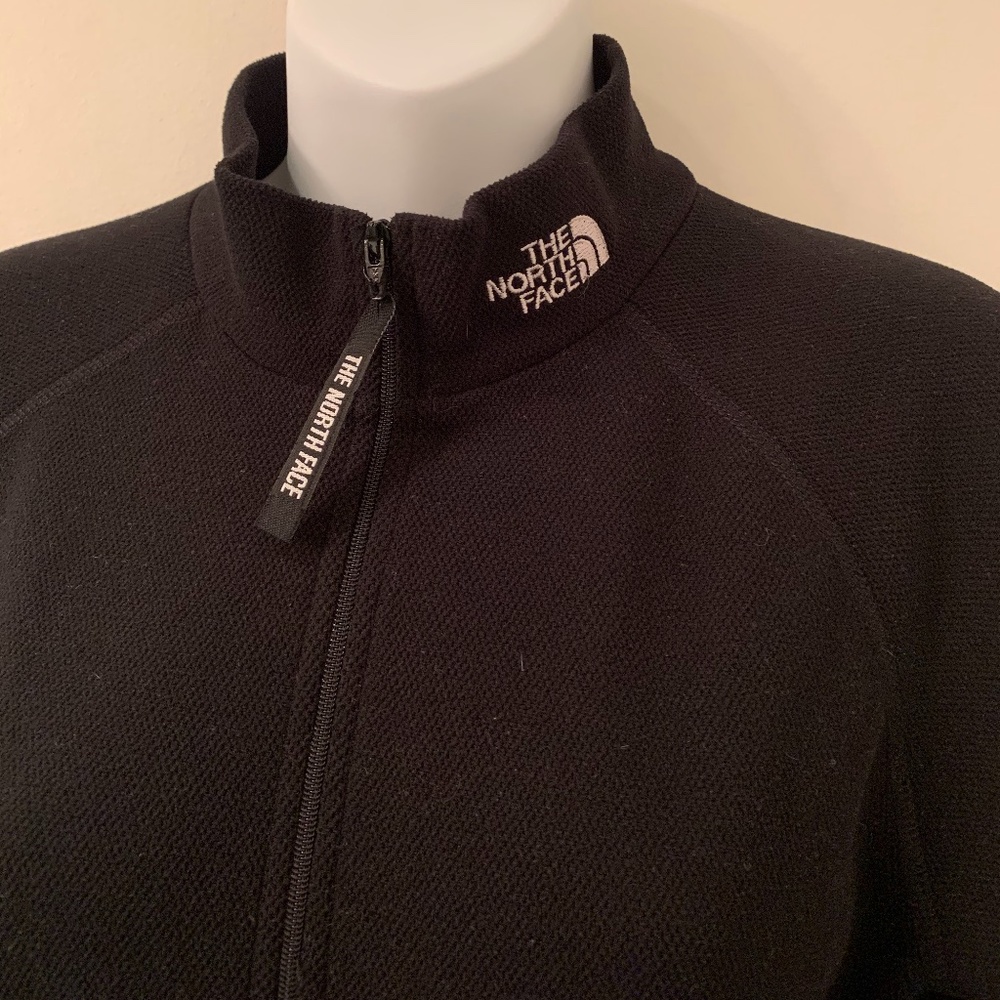 The North Face black womens 1/4 zip textured top